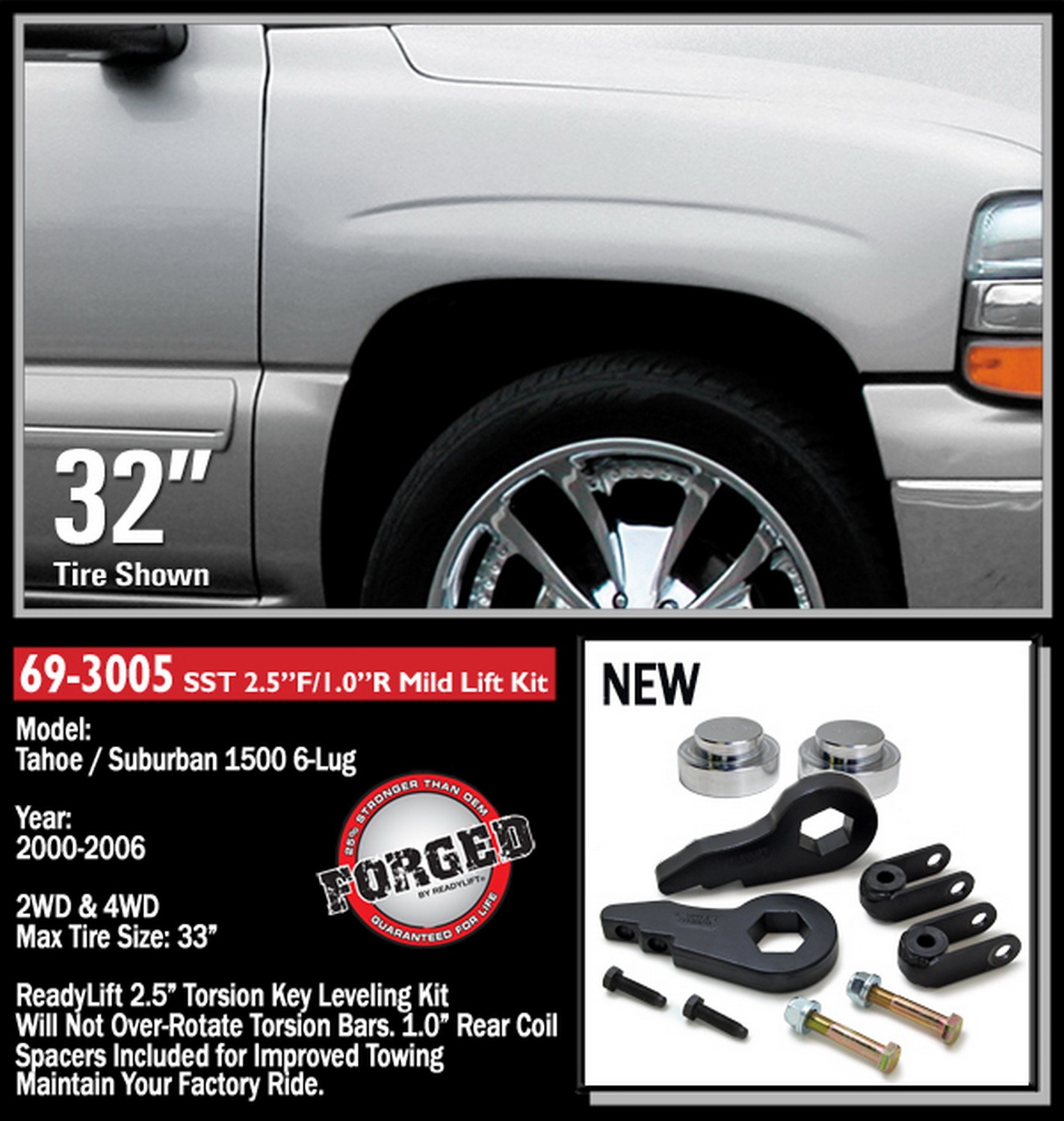 2.5in. Front with 1.0in. Rear SST Lift Kit with Front Shock Extensions - Image 2