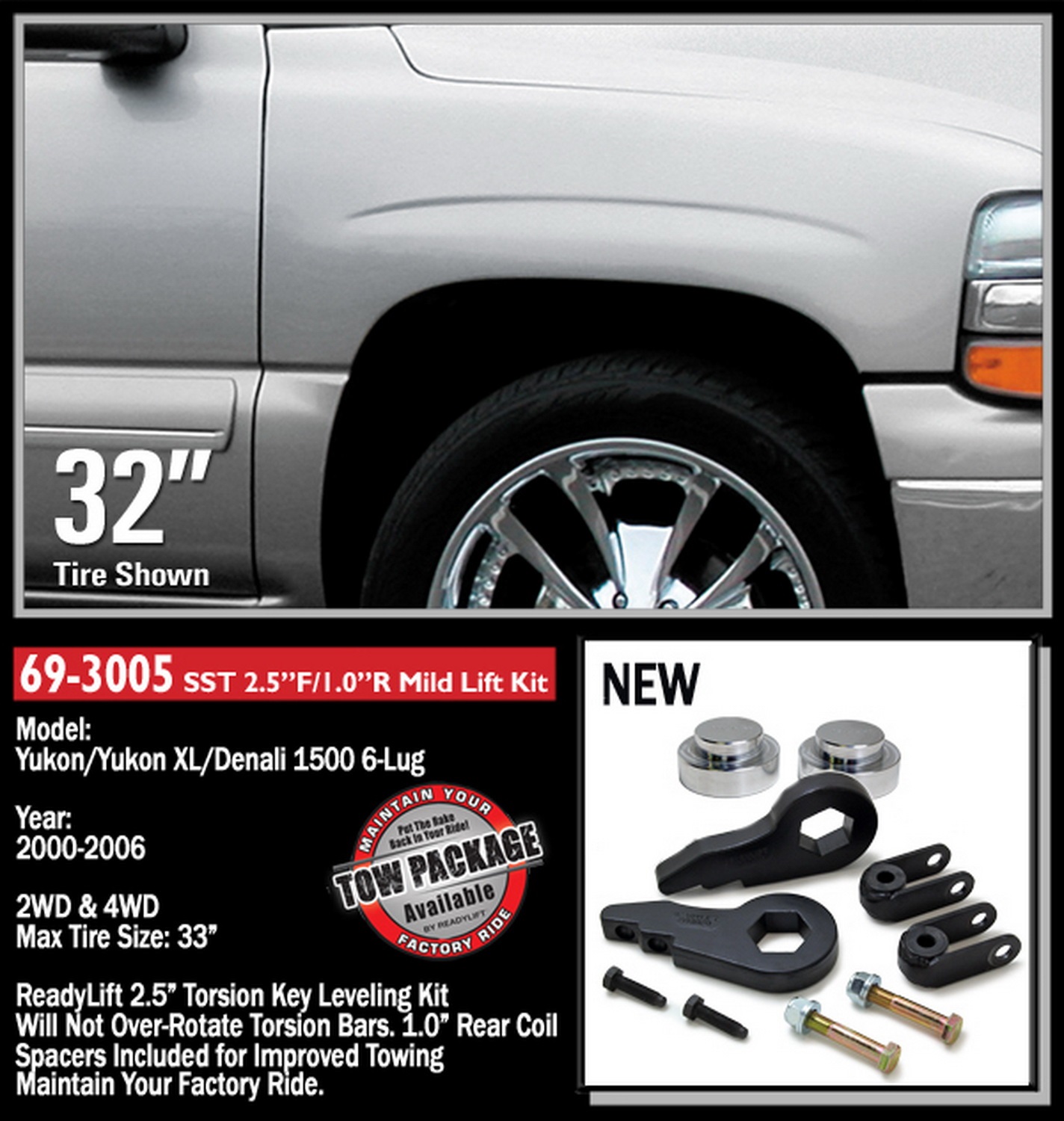 2.5in. Front with 1.0in. Rear SST Lift Kit with Front Shock Extensions - Image 3