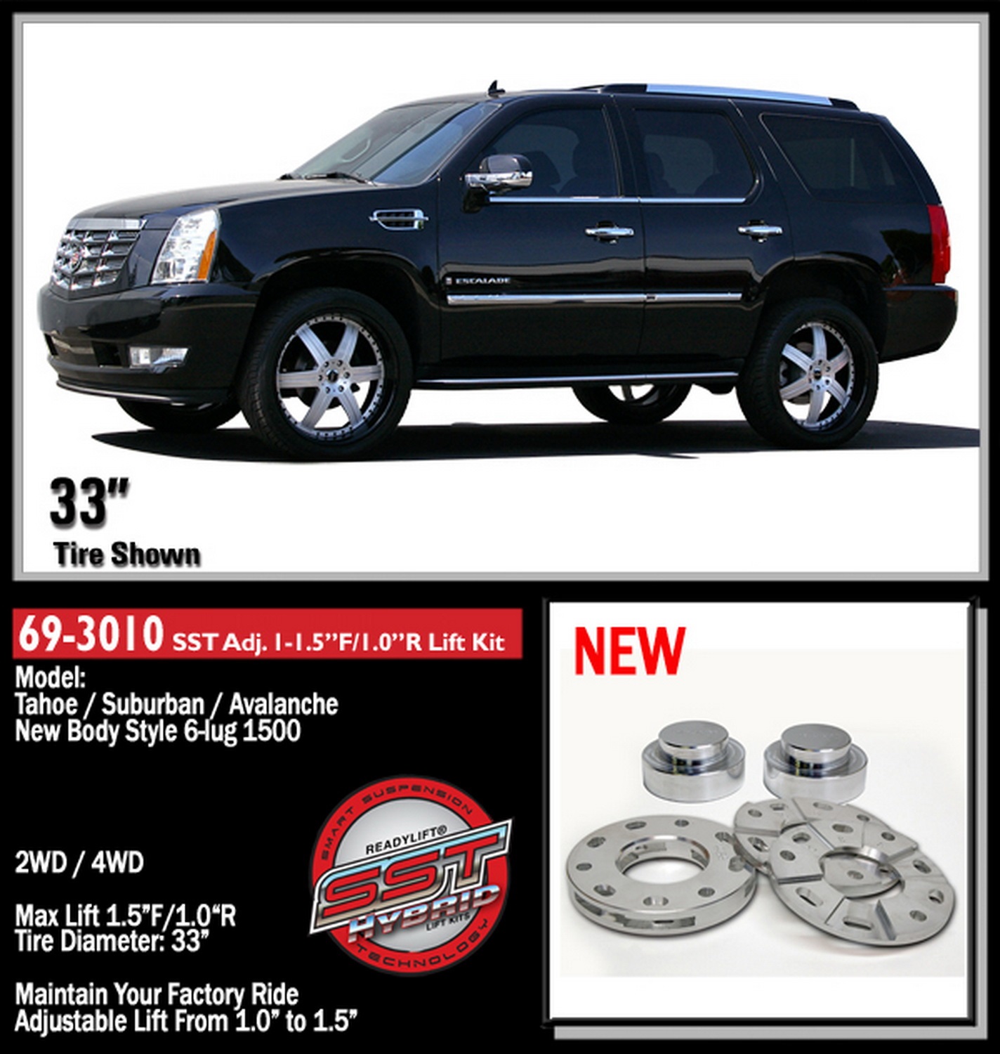 1in.-1.5in.F Adjustable with 1in.Rear SST Lift Kit - Image 2