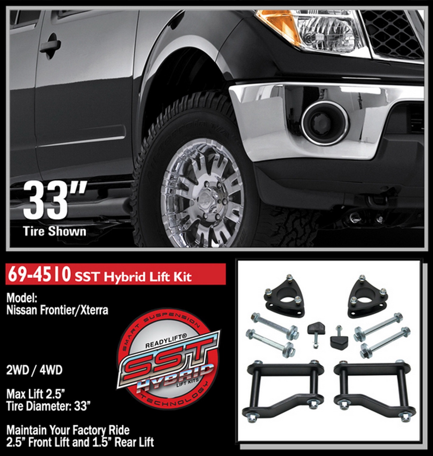 2.5in. SST Lift Kit Front with 1.5in. Rear Shackle without Shocks - Image 2