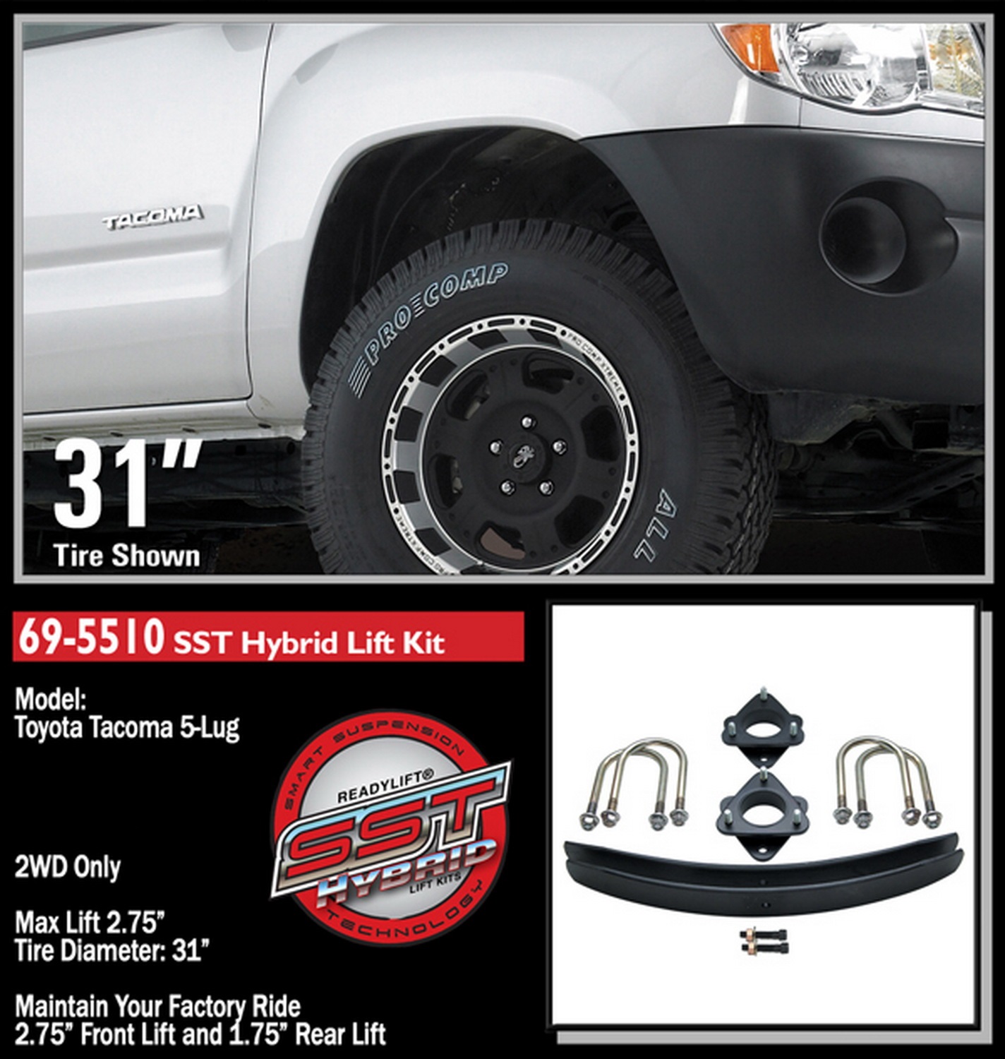 2.75in. SST Lift Kit with 1.75in. Add-a-Leaf without Shocks - Image 2