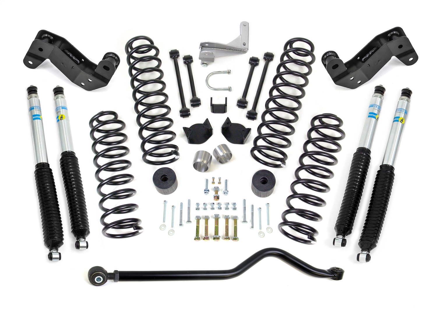 4in. Coil Spring Kit with Adjustable Track Bar; Caster Correction Bracket; Exhua