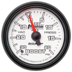 GAUGE; VAC/BOOST; 2 1/16in.; 30INHG-20PSI; MECHANICAL; PHANTOM II