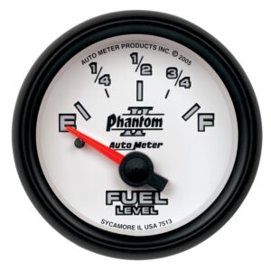 GAUGE; FUEL LEVEL; 2 1/16in.; 0?E TO 90?F; ELEC; PHANTOM II