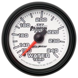 GAUGE; WATER TEMP; 2 1/16in.; 120-240 F; MECHANICAL; PHANTOM II