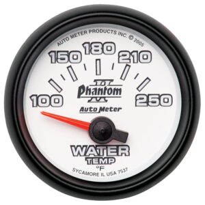 GAUGE; WATER TEMP; 2 1/16in.; 100-250 F; ELECTRIC; PHANTOM II