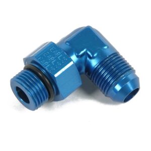 90 Deg. Aluminum AN to O-Ring Port Swivel Adapter