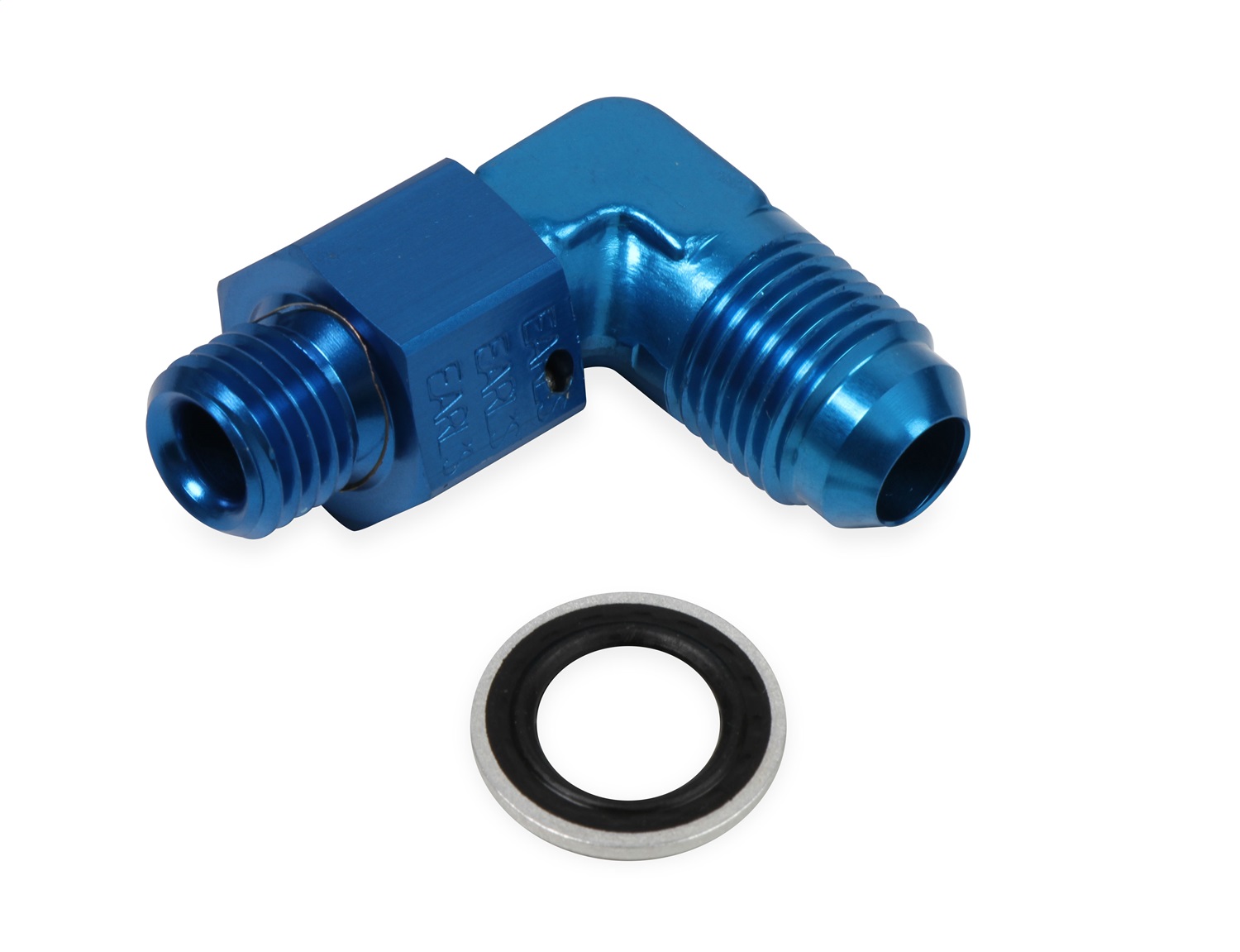 90 Deg. Aluminum AN to O-Ring Port Swivel Adapter