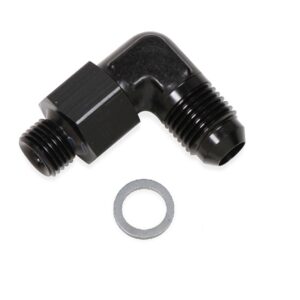 90 Deg. Aluminum AN to O-Ring Port Swivel Adapter
