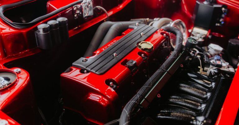 Detailed view of a high-performance engine showcasing its intricate components.
