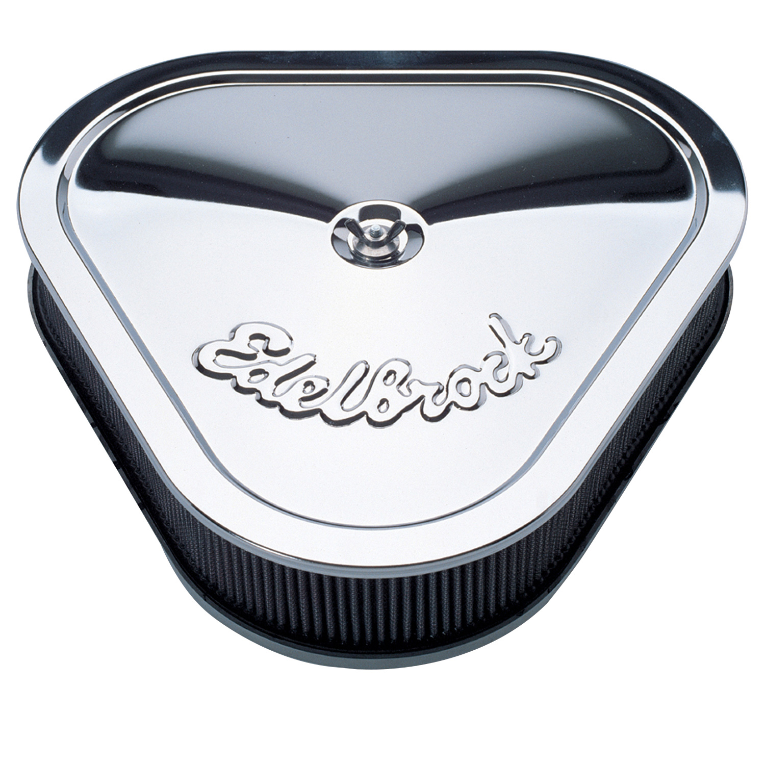Edelbrock 1222 Pro-Flo Chrome Triangular Air Cleaner with 2.5" Cotton Element
