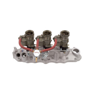 Edelbrock 1281 Mini Triple Outlet Fuel Line Connector #1281 Satin Finish
