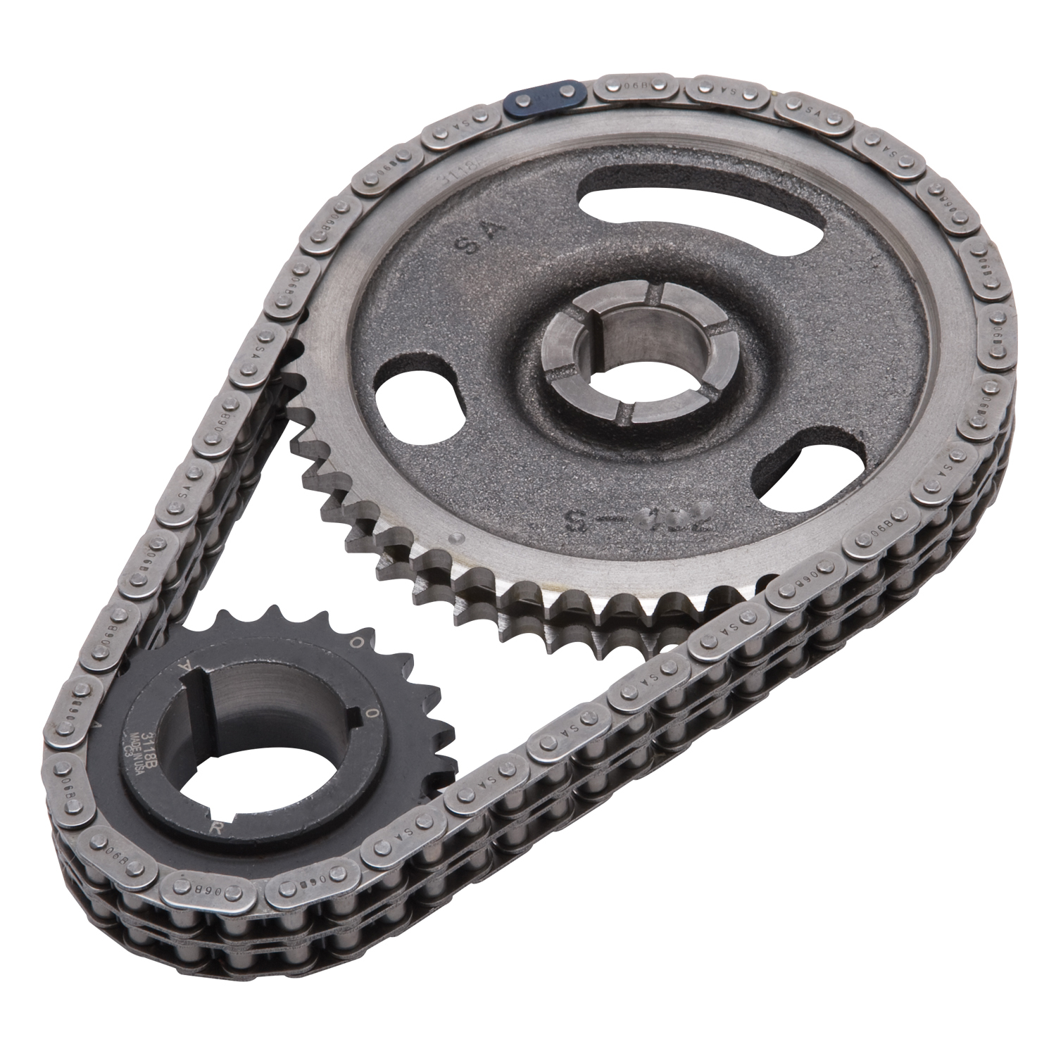 Edelbrock 7818 Performer-Link Adjustable True-Roller Timing Chain Set