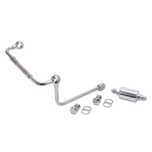 Edelbrock 8128 Chrome Dual-Feed Fuel Line Kit With Polished Filter Edelbrock 8128 Chrome Dual-Feed Fuel Line Kit With Polished Filter