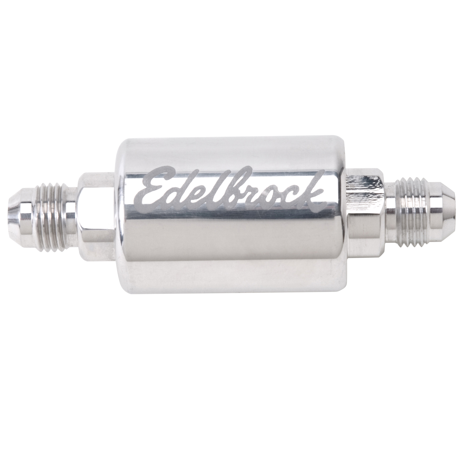 Edelbrock 8129 High Flow Billet Aluminum Fuel Filter in Polished Finish