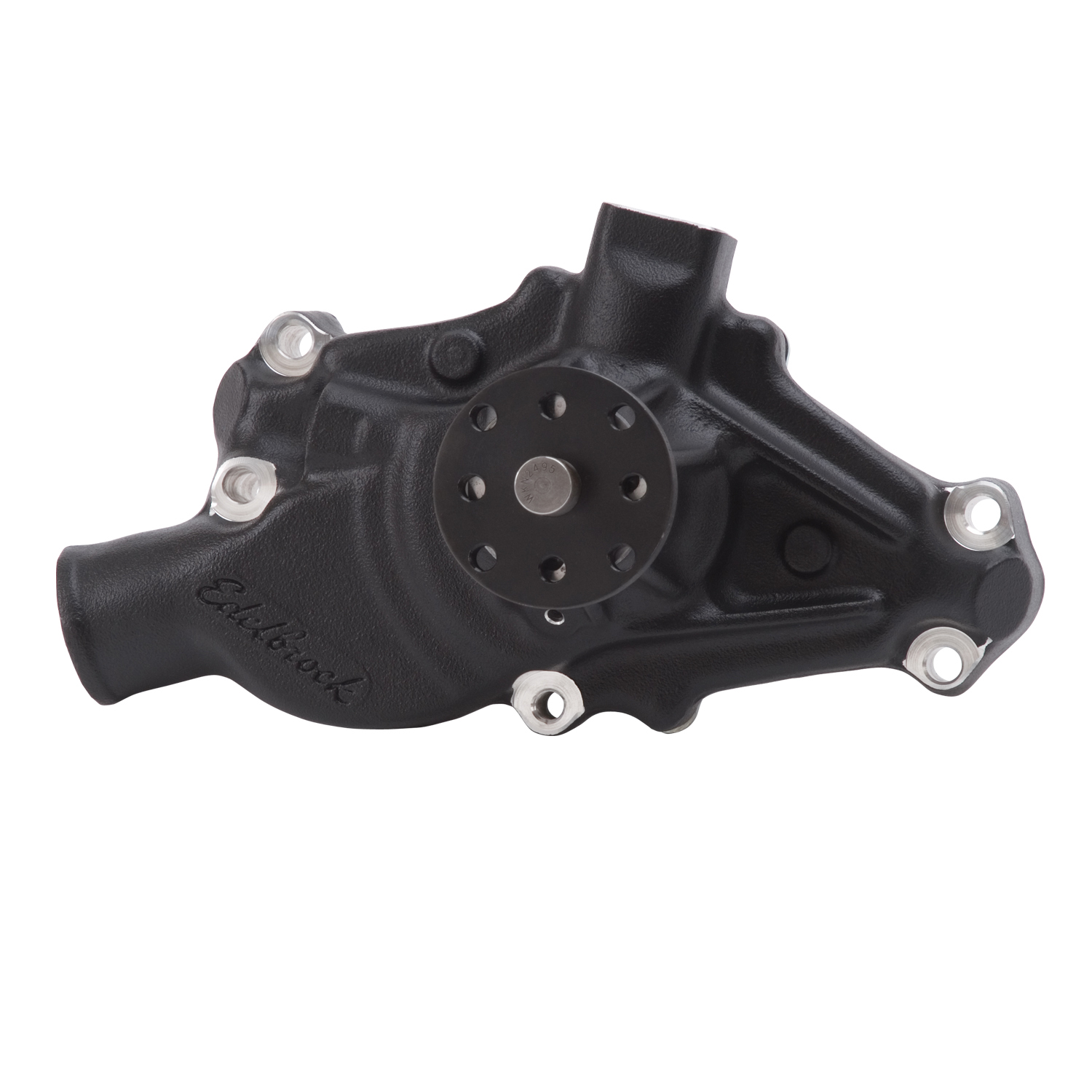 Edelbrock 88103 Water Pump for Small-Block Chevy in Black Finish (Short)