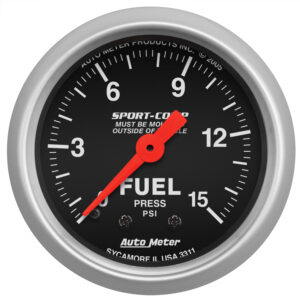 AutoMeter 3311 2-1/16″ FUEL PRESSURE, 0-15 PSI, SPORT-COMP
