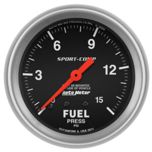 AutoMeter 3411 2-5/8″ FUEL PRESSURE, 0-15 PSI, SPORT-COMP